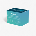 Teal box labeled 'Calm' by sansIQ on a white background