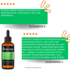 Bottle of Upgraded Charge with customer reviews on a white background