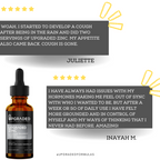Bottle of Upgraded Formulas with customer testimonials on a white background