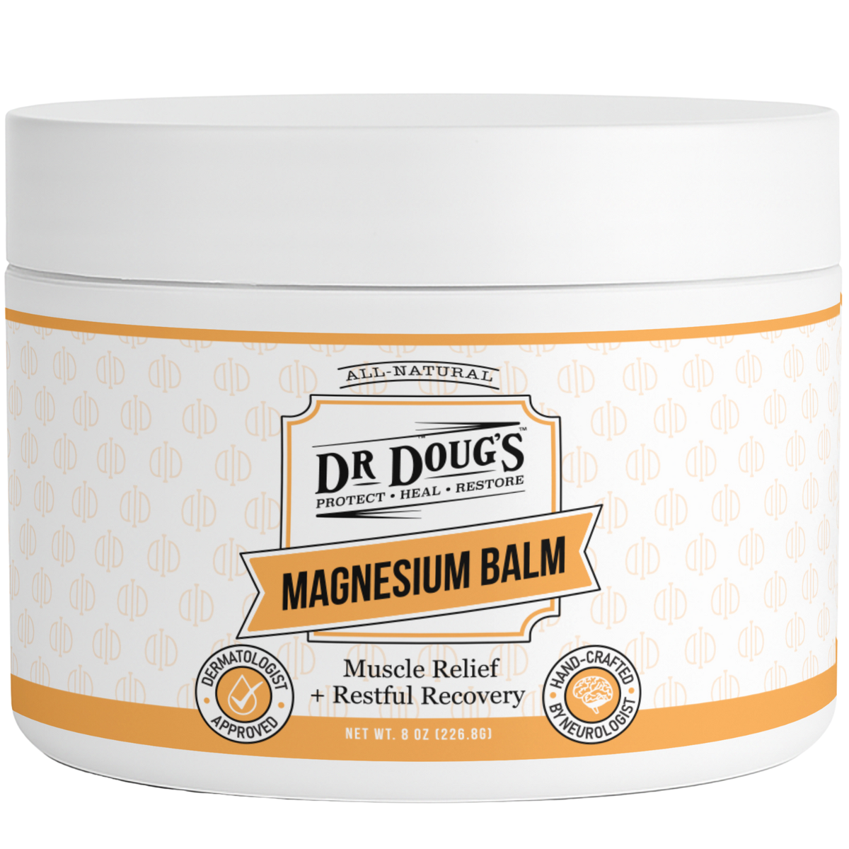 Dr Doug's magnesium balm jar on a white background