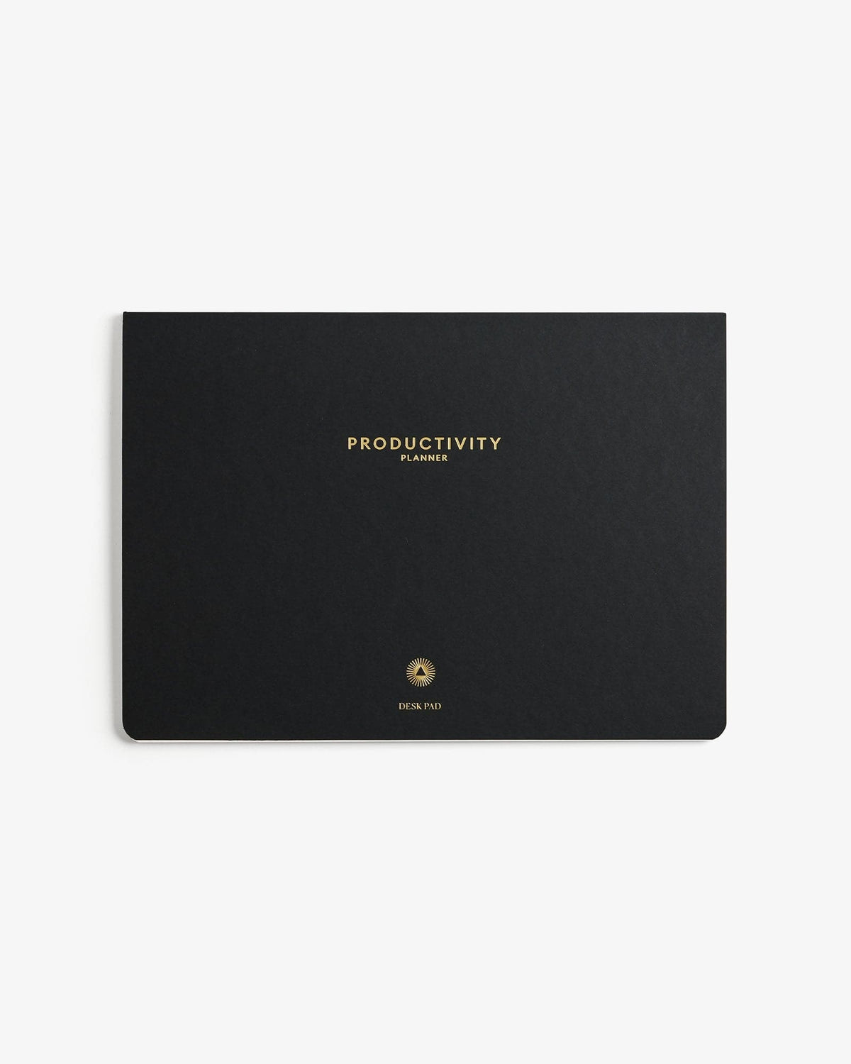 Black planner with 'Productivity Planner' text on a white background