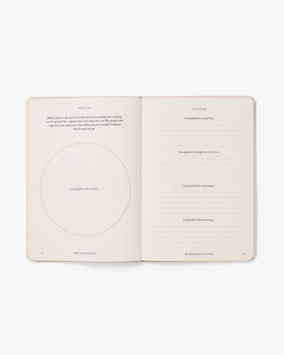 Open book with text and a circle on a white background