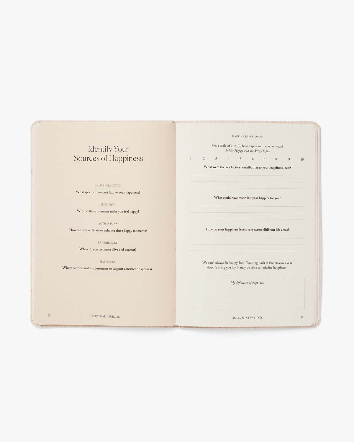 Open book with text on a white background