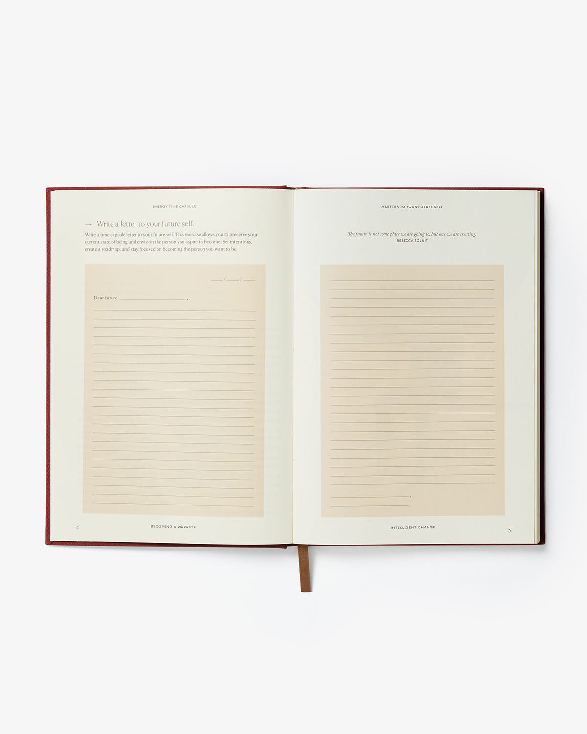 Open book with lined pages on a white background