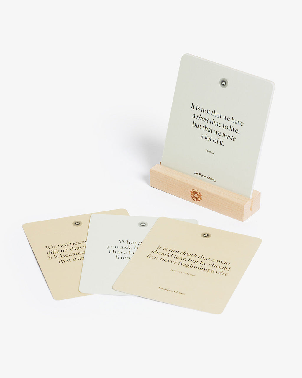 Set of motivational cards with quotes on a white background