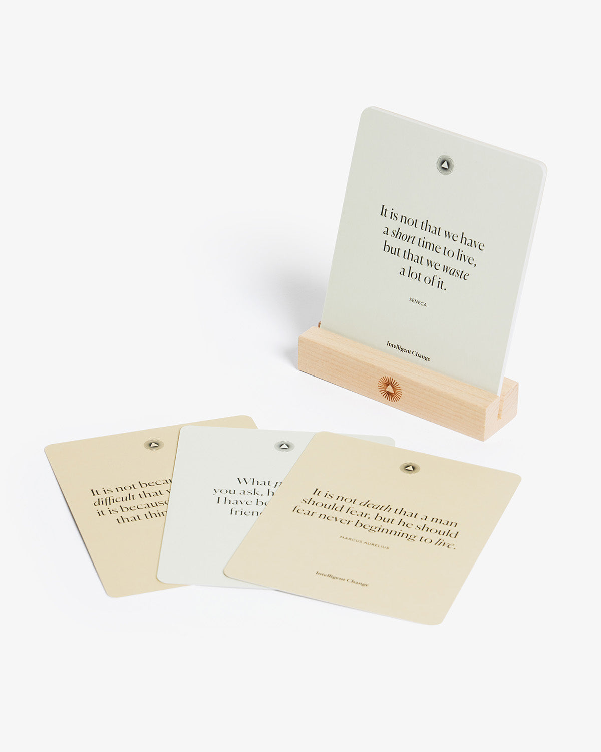 Set of motivational cards with quotes on a white background