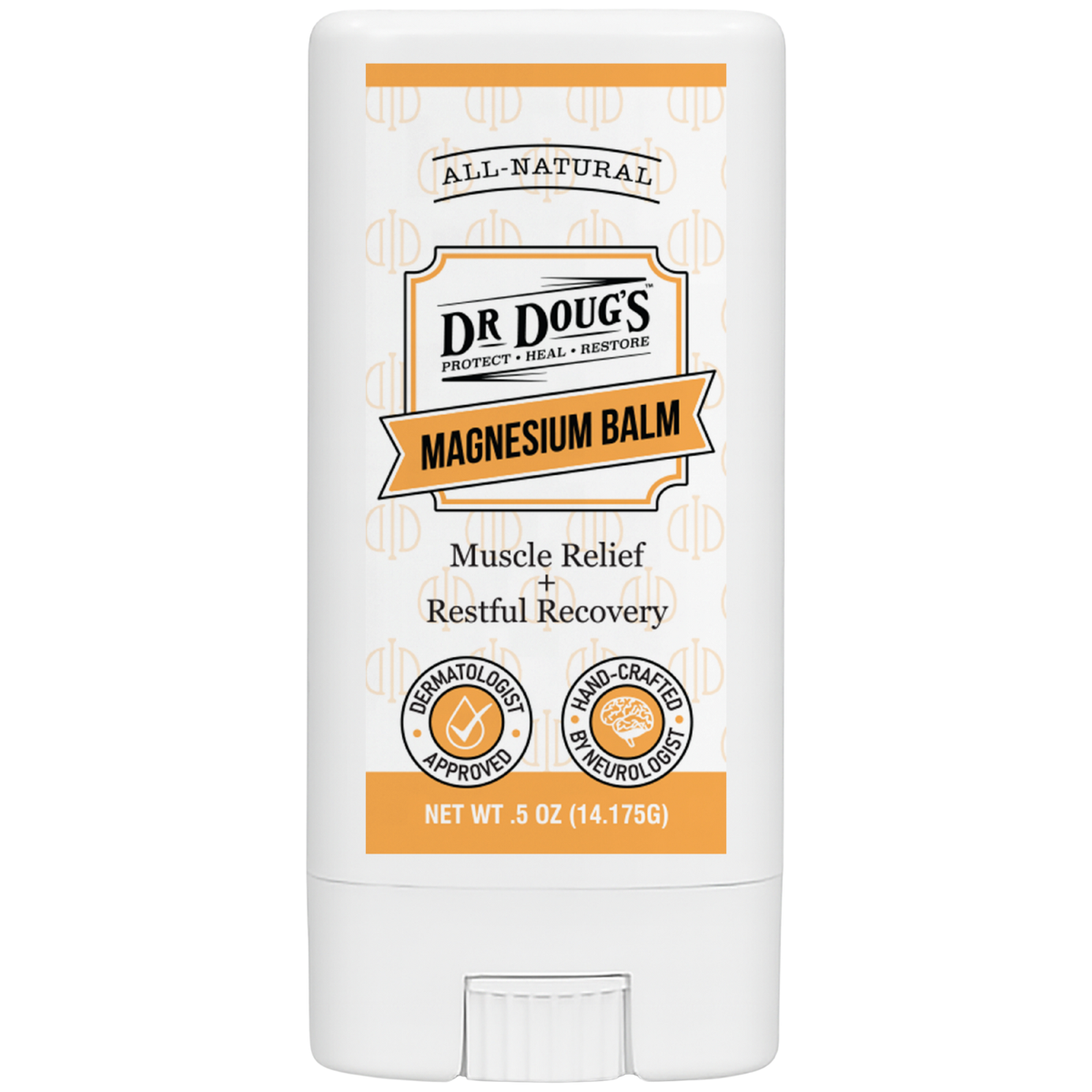 Dr Doug's magnesium balm stick on a white background
