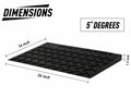 Black rubber squats wedges shown with dimension annotations indicating 14 inch width, 24 inch length, and 1.2 inch thickness, plus a label stating 5 degrees.