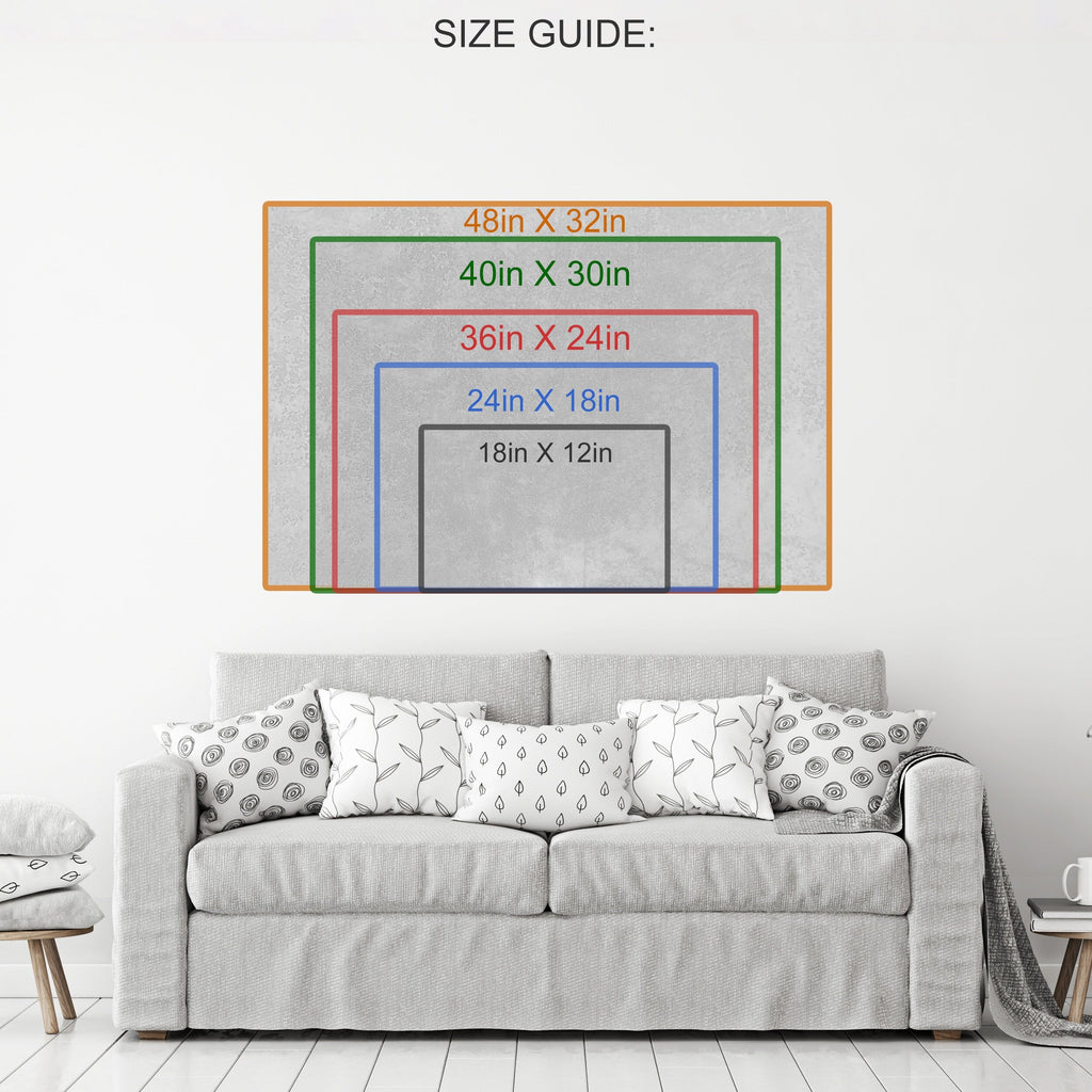 Blue Abstract World Map | Canvas Wall Art
