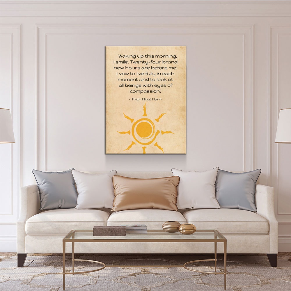 Waking Up This Morning I Smile Canvas Wall Art | Thich Nhat Hanh