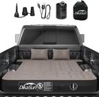 DikaSun inflatable mattress set in a truck bed with accessories on a white background