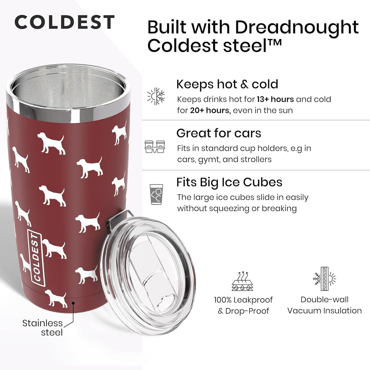 COLDEST 20 oz Tumbler v2 | Insulated Coffee Tumbler