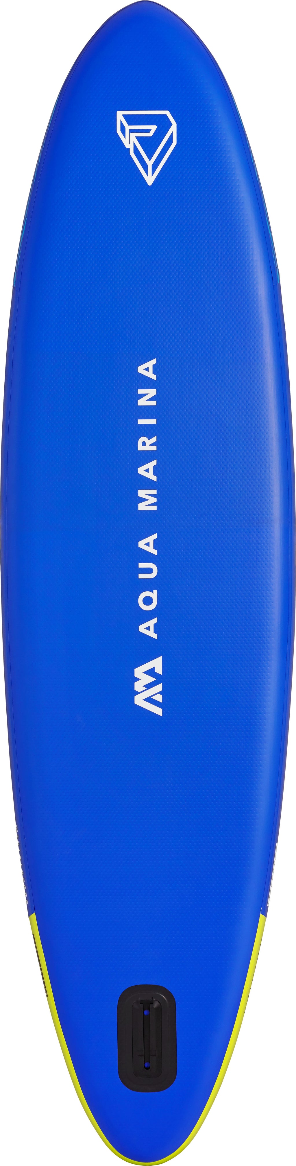 Blue Aqua Marina inflatable paddle board with visible brand logo.