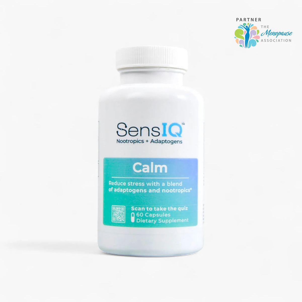 SensIQ Calm supplement bottle on a white background