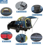 DikaSun truck tent with features highlighted on a white background
