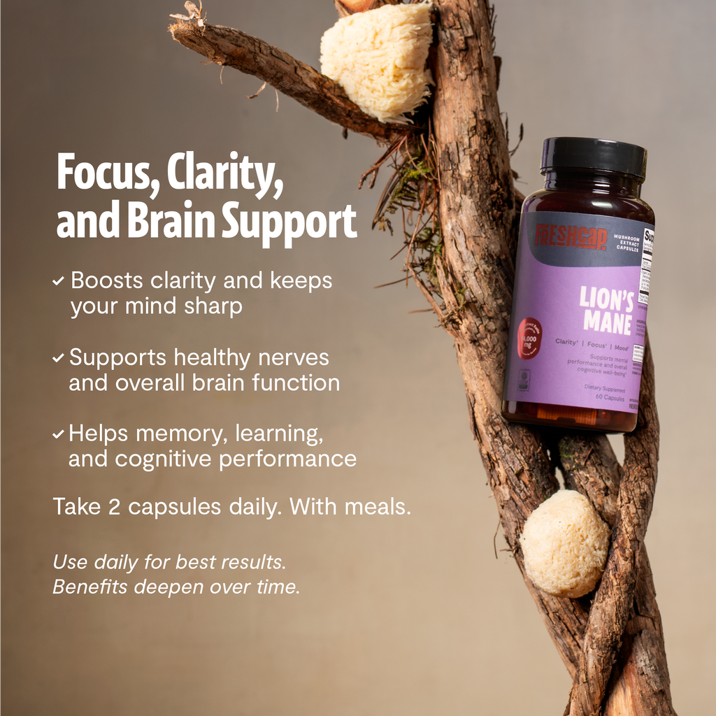 Organic Lion's Mane Capsules | Cognitive Support | FreshCap