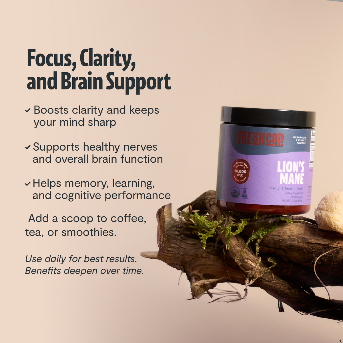 Organic Lion’s Mane Mushroom Powder | FreshCap