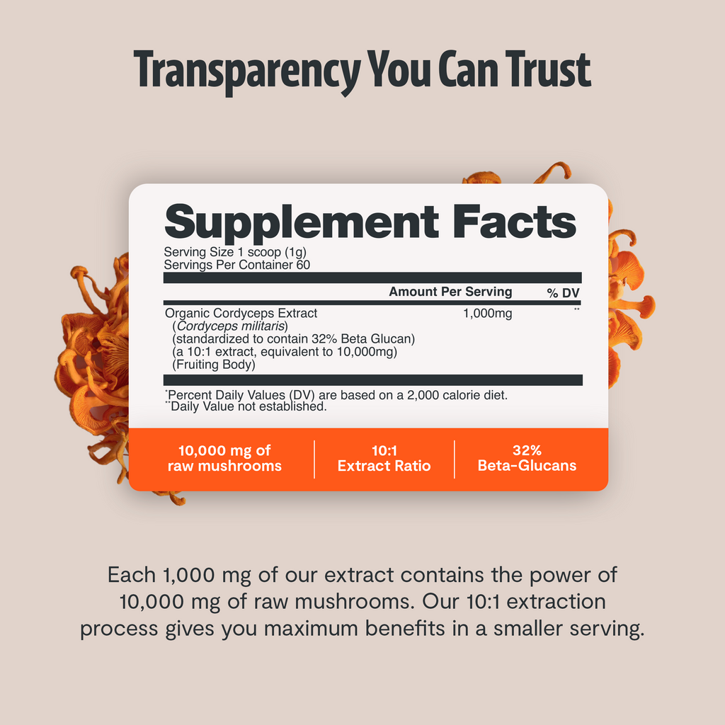 Cordyceps Mushroom Extract Powder | Energy & Performance | FreshCap