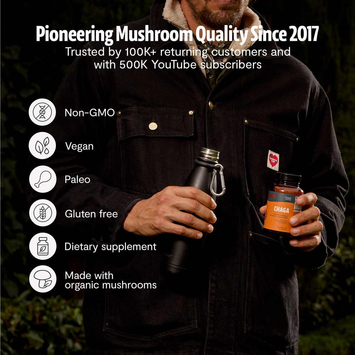 Chaga Mushroom Extract Capsules | Antioxidant Support | FreshCap