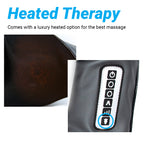 Massage pillow with heated therapy feature, showing heating element and control panel.