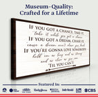 Framed motivational quote on a white background with 'Museum-Quality: Crafted for a Lifetime' text.