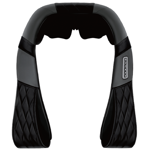Black and gray neck massager on a white background