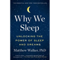Book cover of 'Why We Sleep' with a night sky design and moon icon.