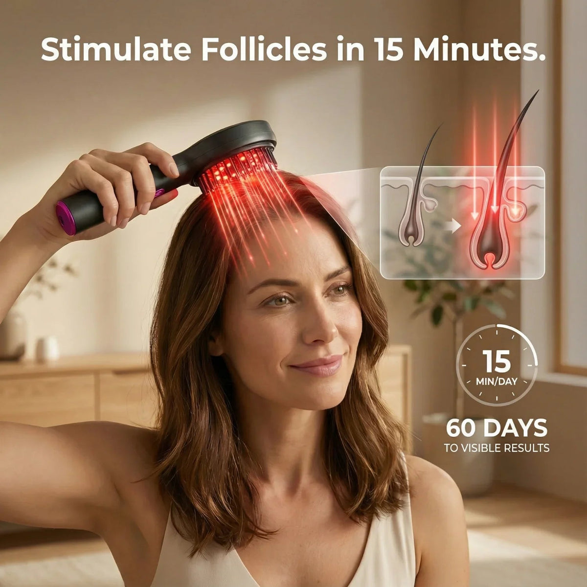 NiceBeam Red Light Scalp Massager | 3-in-1 Hair Care