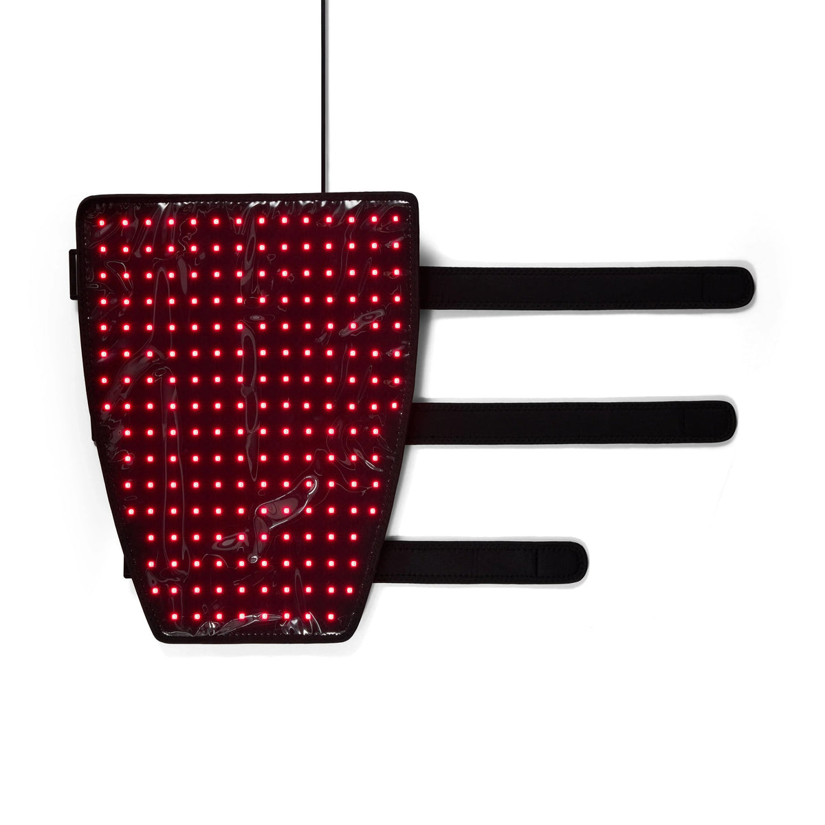 LED sign with red lights on a white background