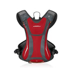 Red and gray hydration backpack with Anmerlu branding on a white background