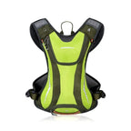 Green hydration backpack with black straps on a white background