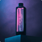 Bottle with 'ECHO' text on a purple gradient background