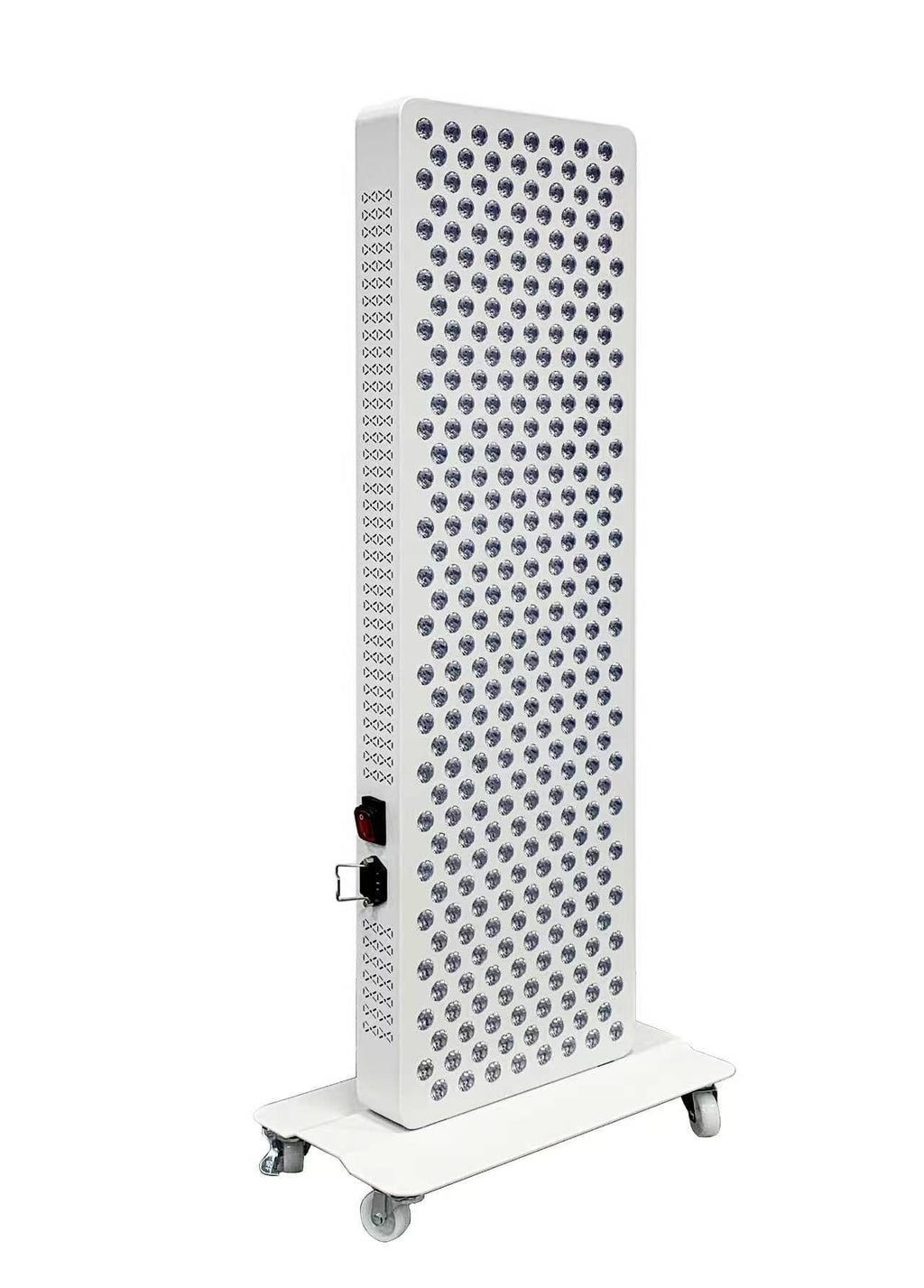 Tall white radiator on a white background