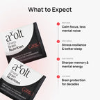 a'olt Sharp Brain Nutrition packets with benefits listed on a white background