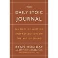 Book cover of 'The Daily Stoic Journal' by Ryan Holiday and Stephen Hanselman on a brown background.