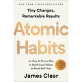 Book cover of 'Atomic Habits' by James Clear with text about changes and results.