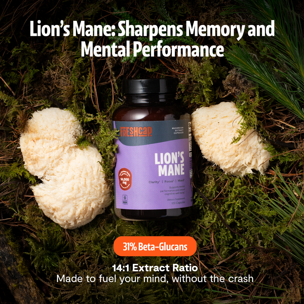 Organic Lion's Mane Capsules | Cognitive Support | FreshCap