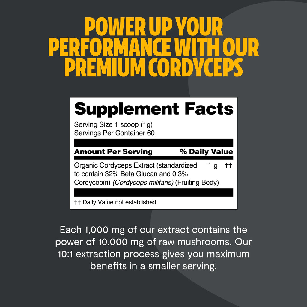 Cordyceps Mushroom Extract Powder | Energy & Performance | FreshCap