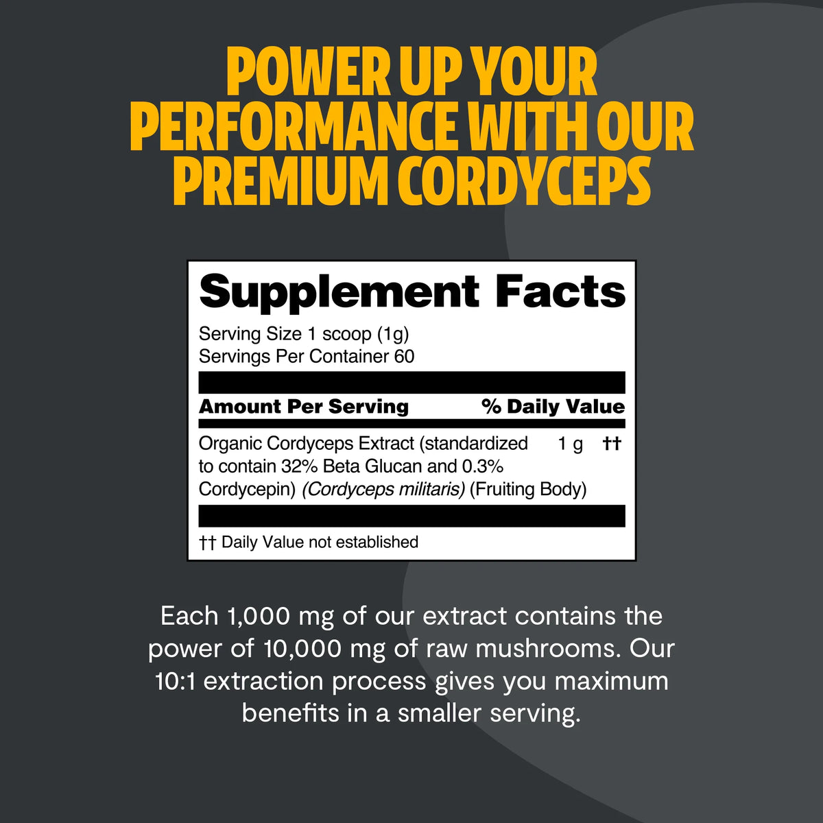 Cordyceps Mushroom Extract Powder | Energy & Performance | FreshCap