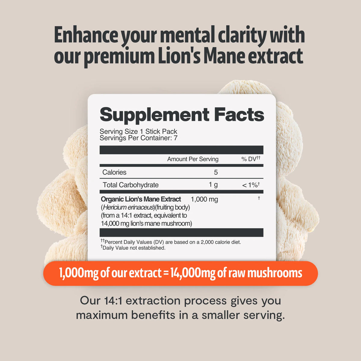 Organic Lion’s Mane Mushroom Powder | FreshCap