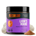 Freshcap Lion's Mane mushroom extract powder container with visible powder on a white background